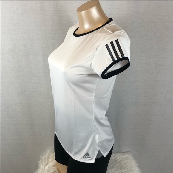 NWT Adidas Short Sleeve Tee With Three Stripes - Picture 3 of 6